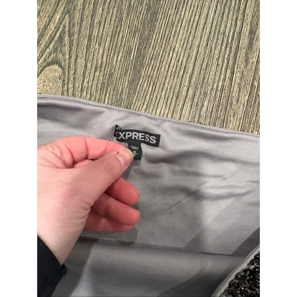 Express Black Sequin Mini Skirt - Picture 2 of 4